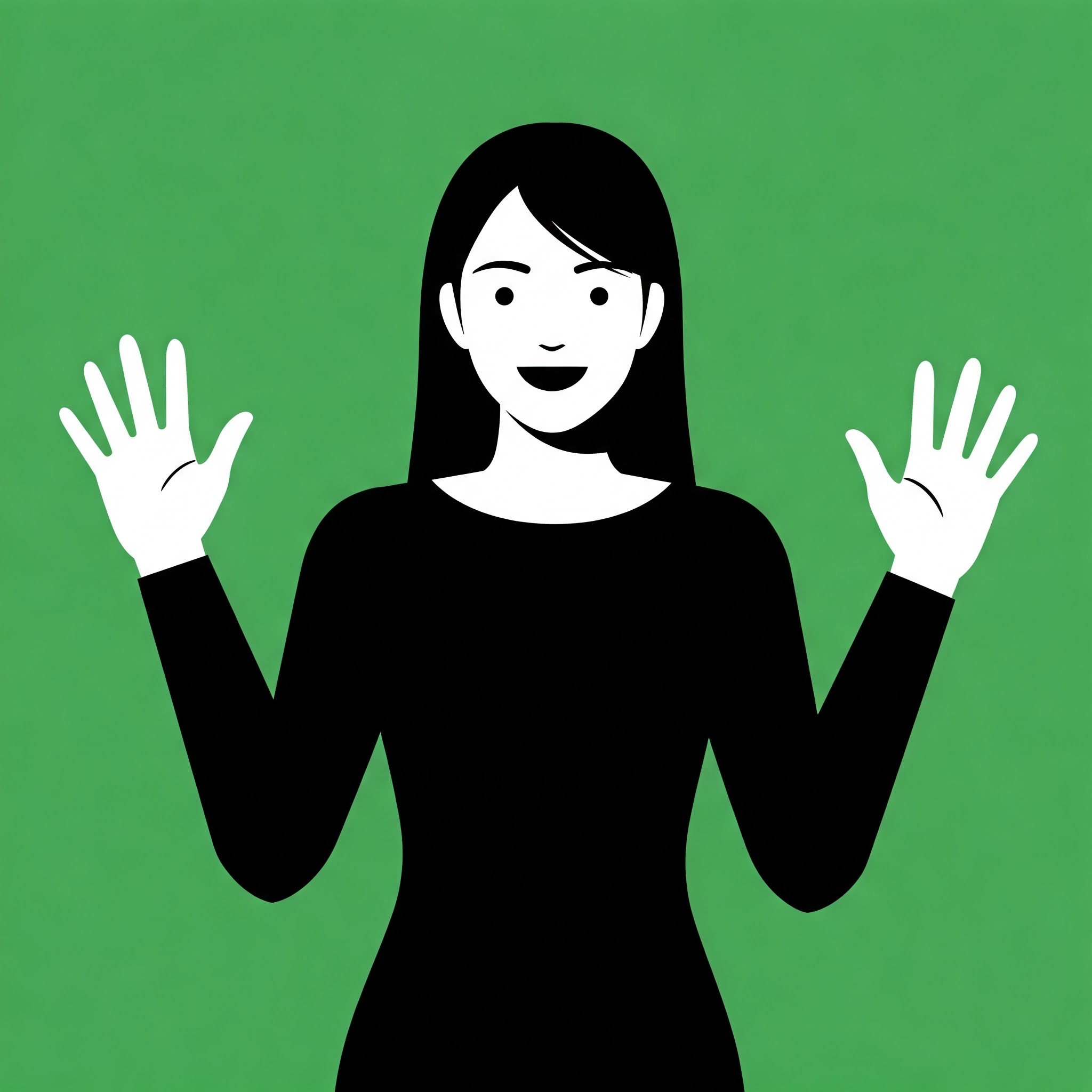 photo of Woman in Black Top Waving